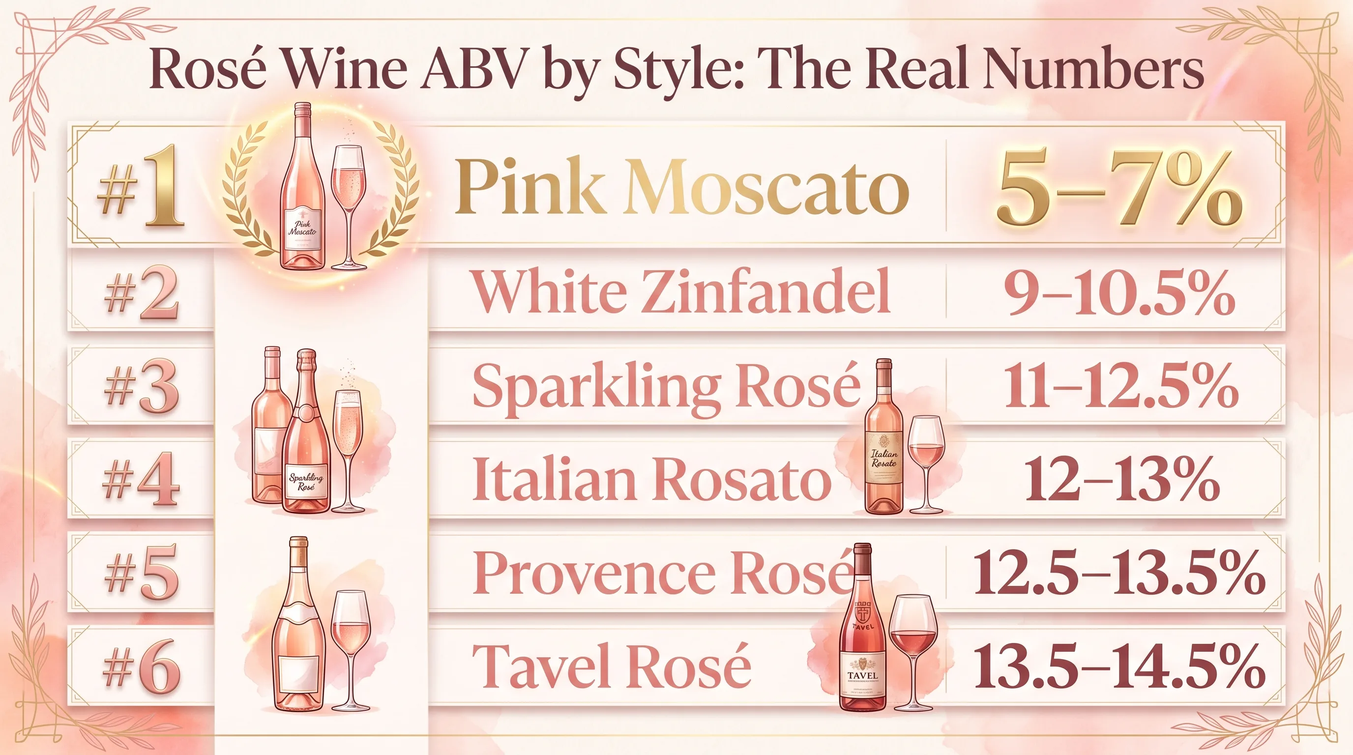 What Percentage Alcohol Is Rose Wine? 1 Rosé Wine ABV by Style: The Real Numbers — key facts at a glance