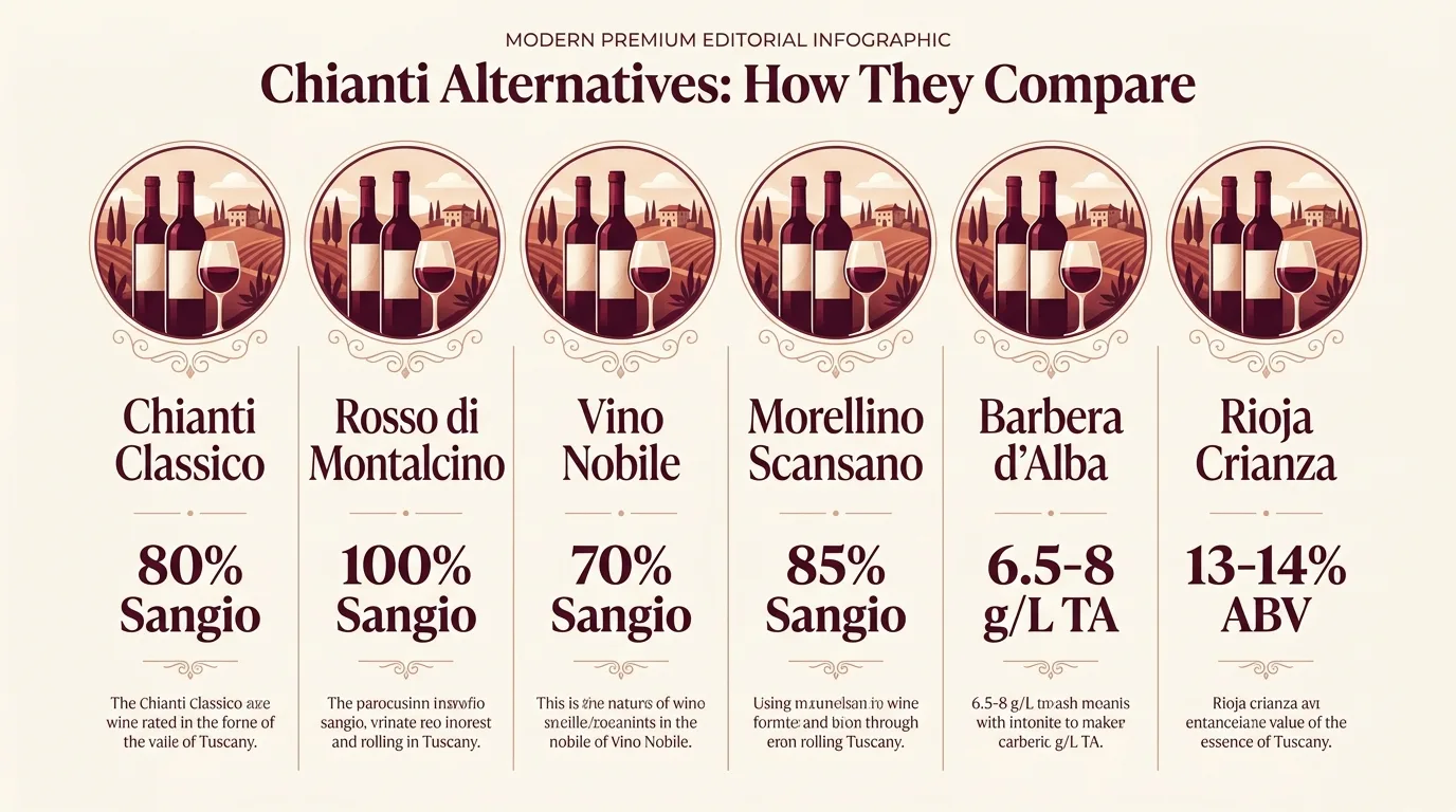 What Red Wine Is Similar To Chianti? 1 Chianti Alternatives: How They Compare — key facts at a glance