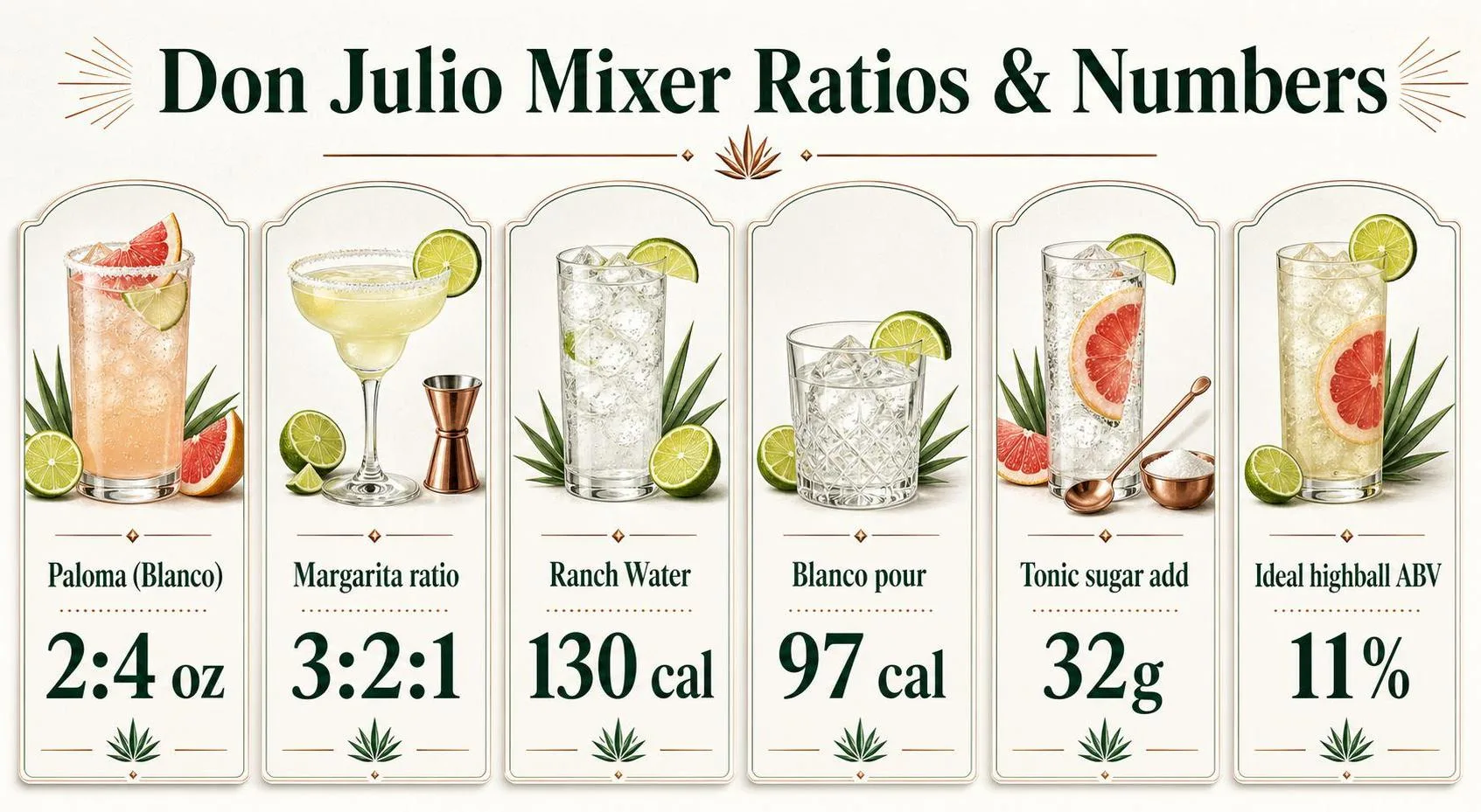 Don Julio Mixer Ratios & Numbers — key facts at a glance