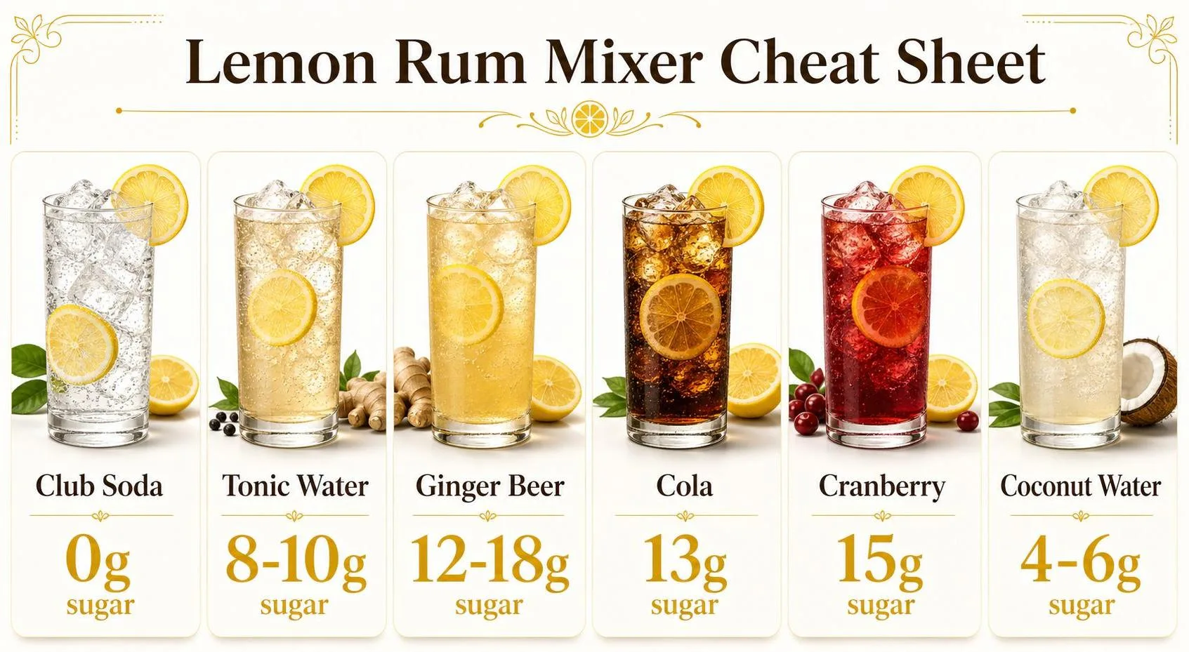 What To Mix With Lemon Rum? 1 Lemon Rum Mixer Cheat Sheet — key facts at a glance