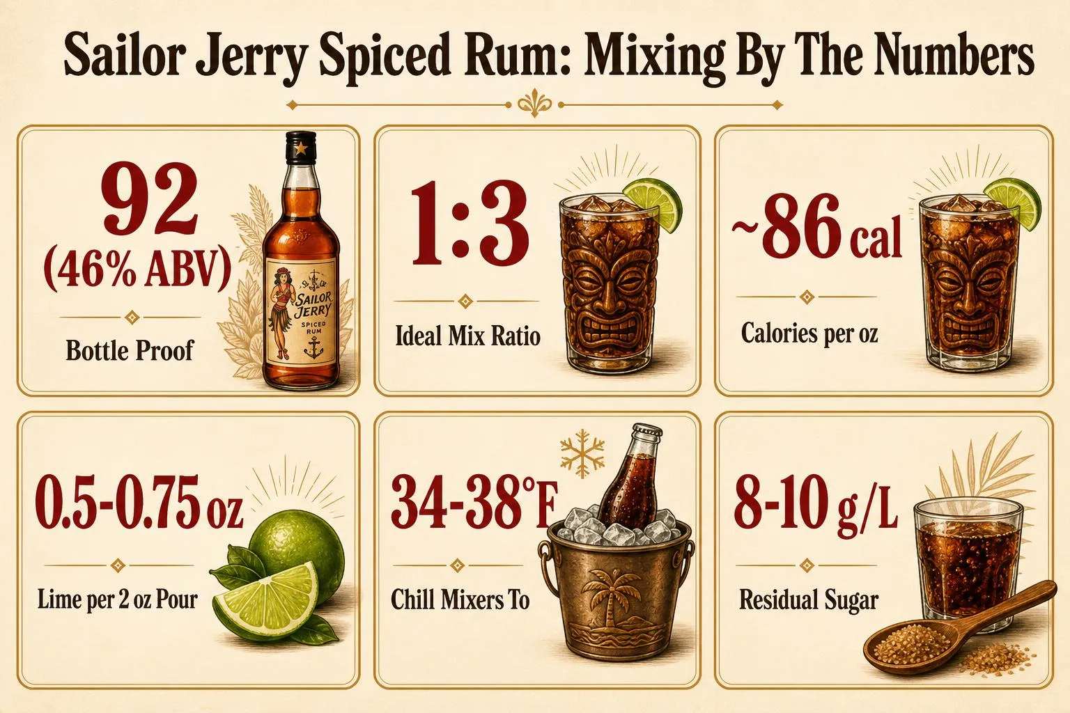 Sailor Jerry Spiced Rum: Mixing By The Numbers — key facts at a glance