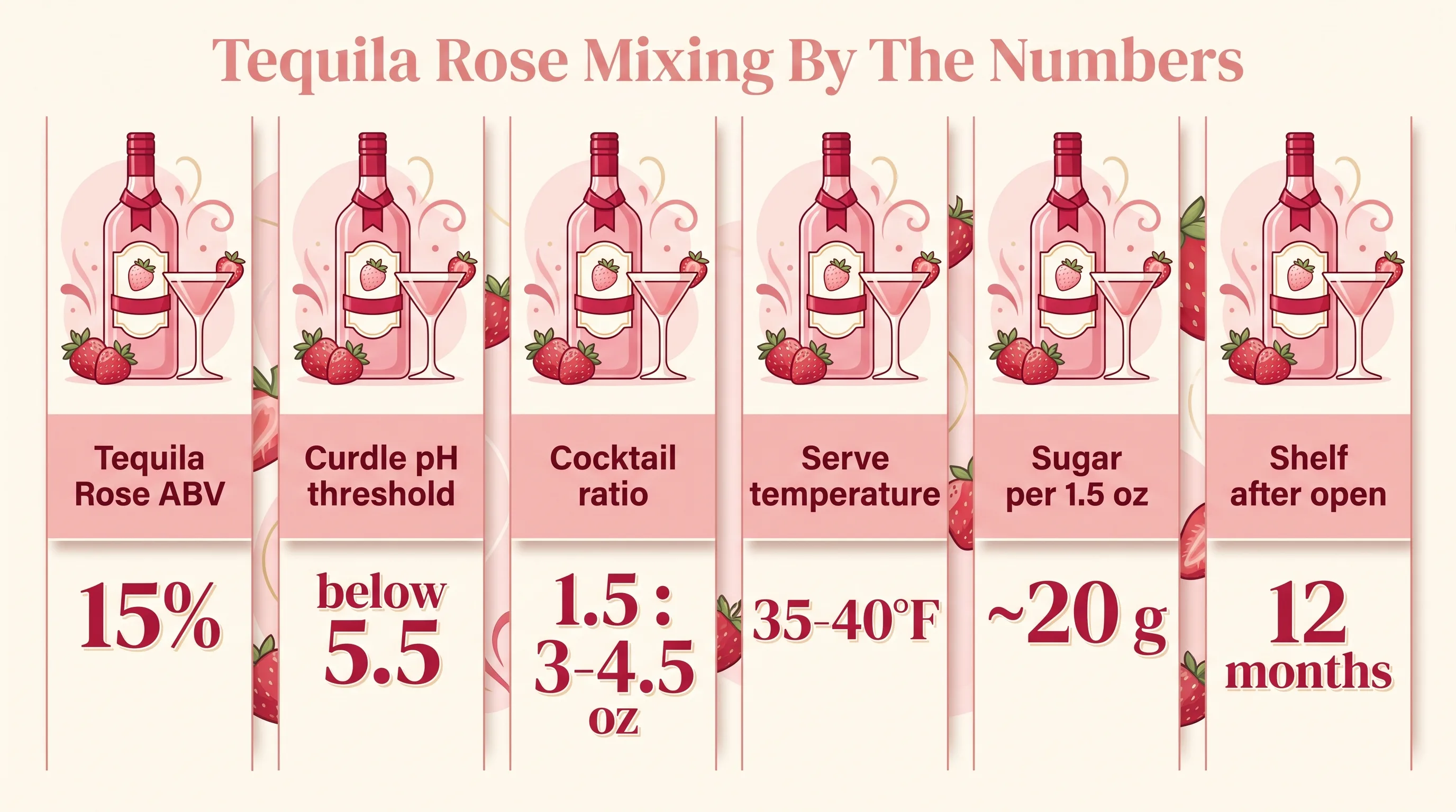 What To Mix With Tequila Rose Strawberry Cream? 1 Tequila Rose Mixing By The Numbers — key facts at a glance