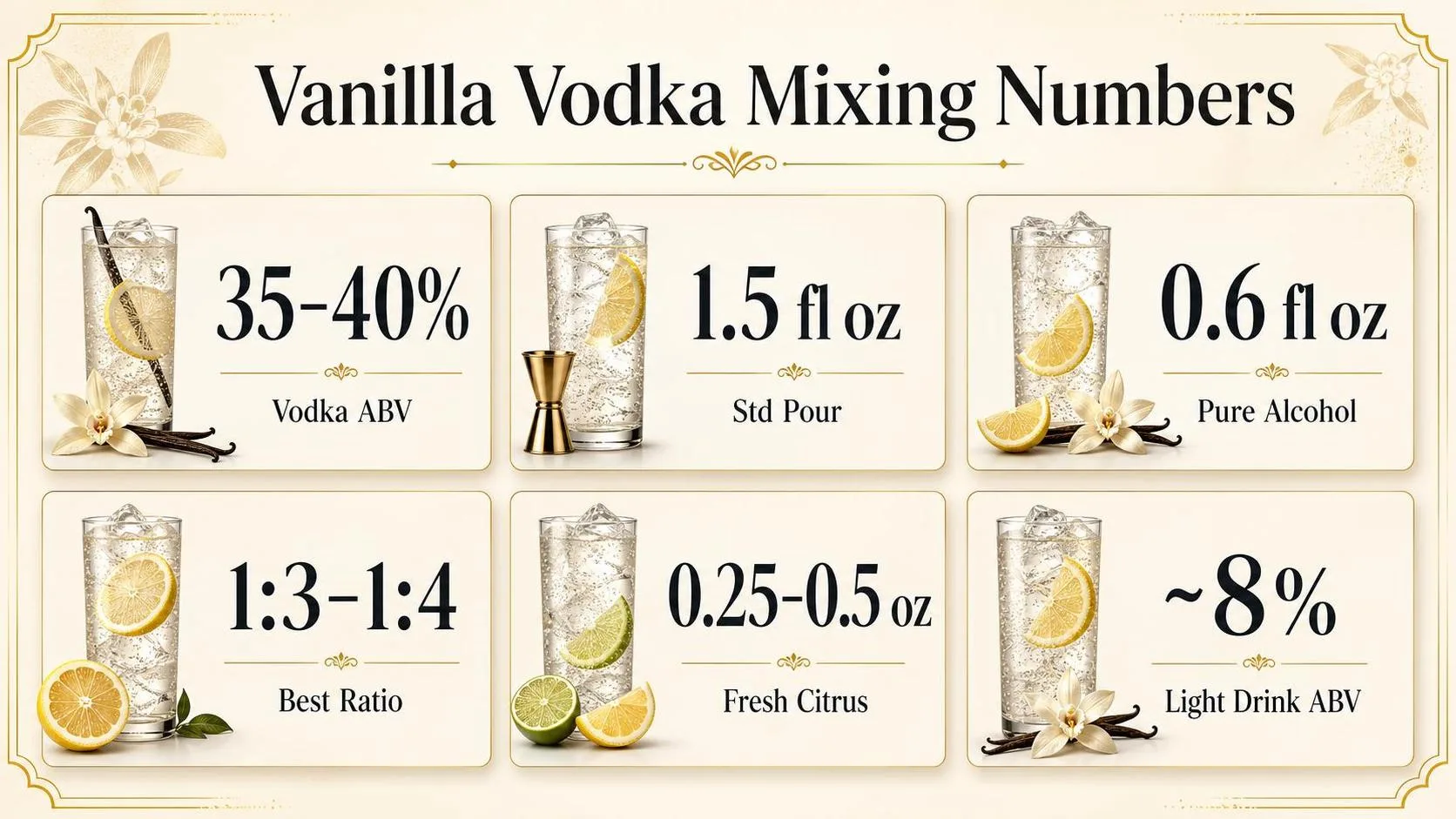 What To Mix With Vanilla Vodka? 1 Vanilla Vodka Mixing Numbers — key facts at a glance