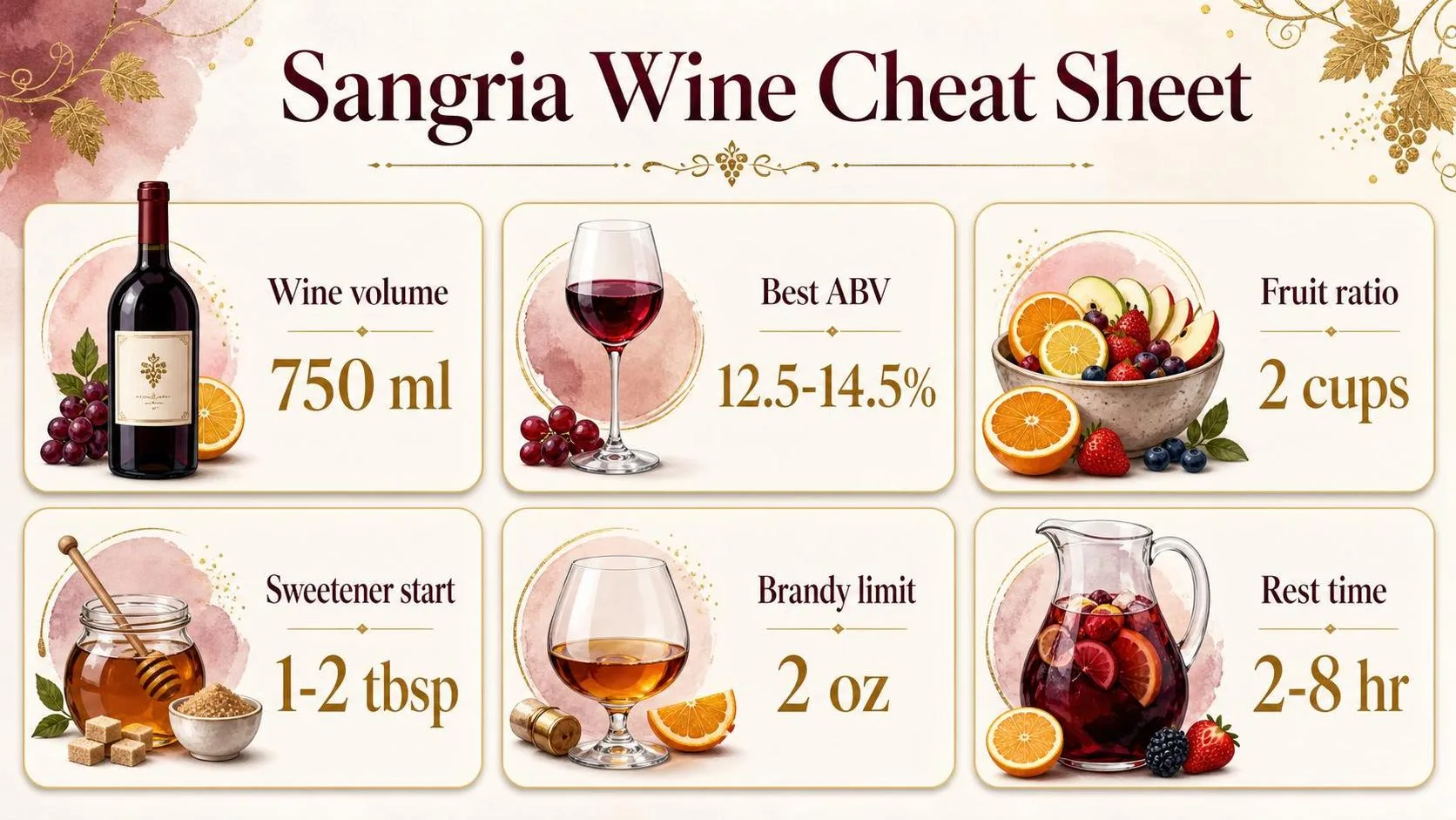 What Type Of Wine To Use For Sangria? 1 Sangria Wine Cheat Sheet — key facts at a glance