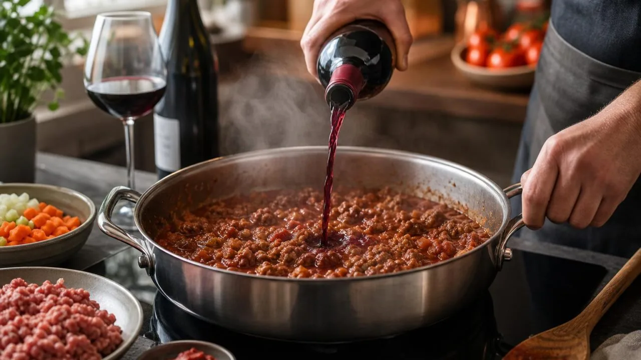 When To Add Red Wine To Bolognese Sauce