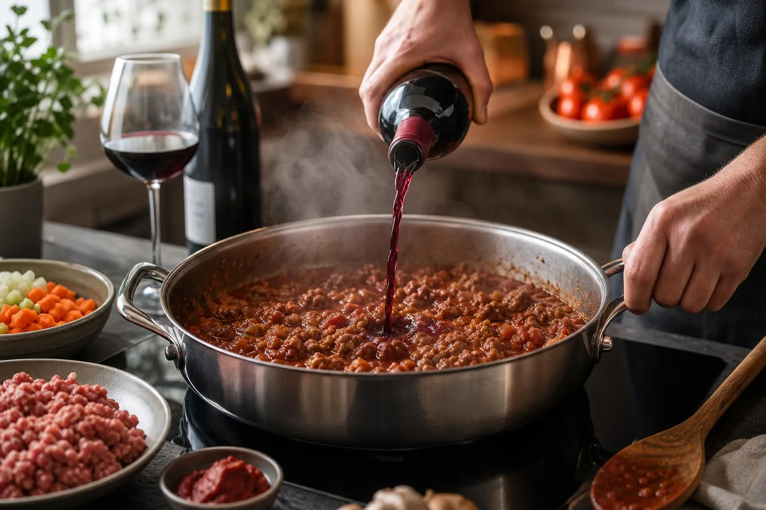 When To Add Red Wine To Bolognese Sauce