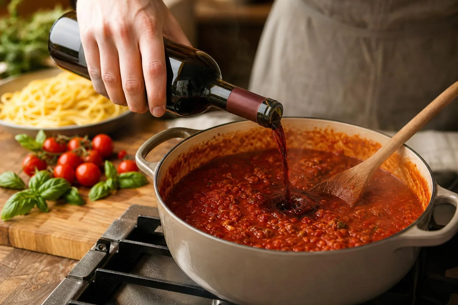 When To Add Red Wine To Spaghetti Sauce? 5 When To Add Red Wine To Spaghetti Sauce? — explained with facts and figures in this guide