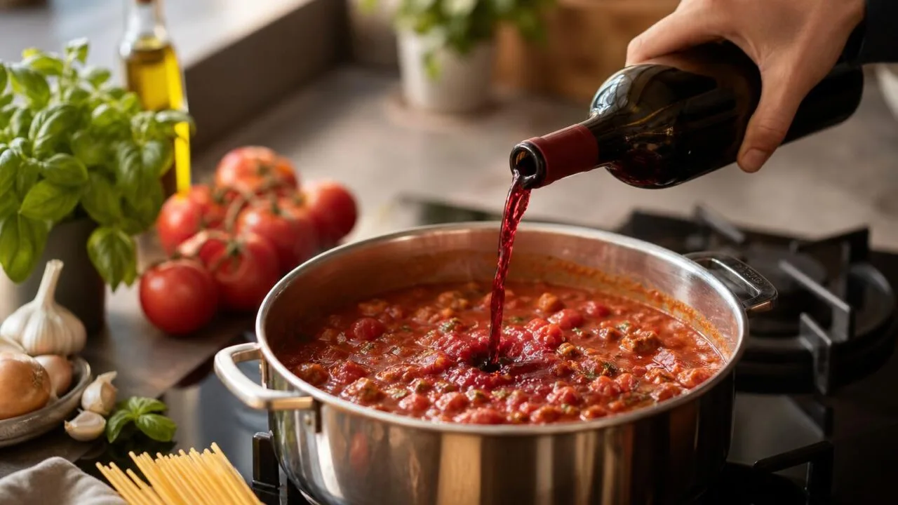 When To Add Red Wine To Spaghetti Sauce