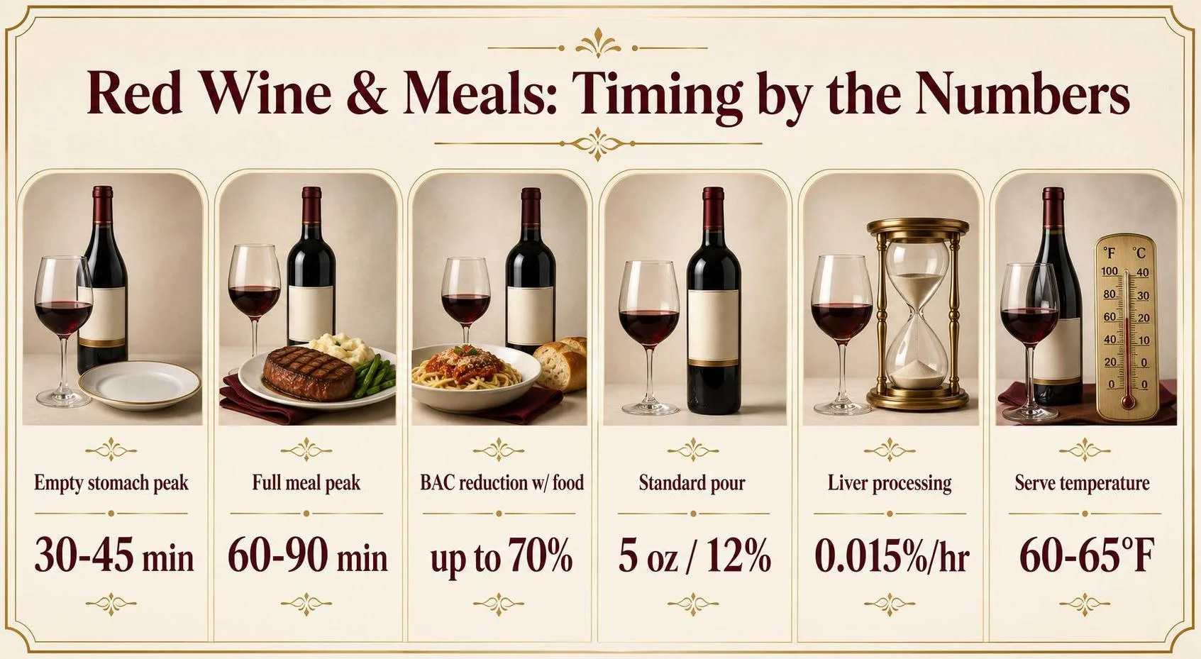 Red Wine & Meals: Timing by the Numbers — key facts at a glance