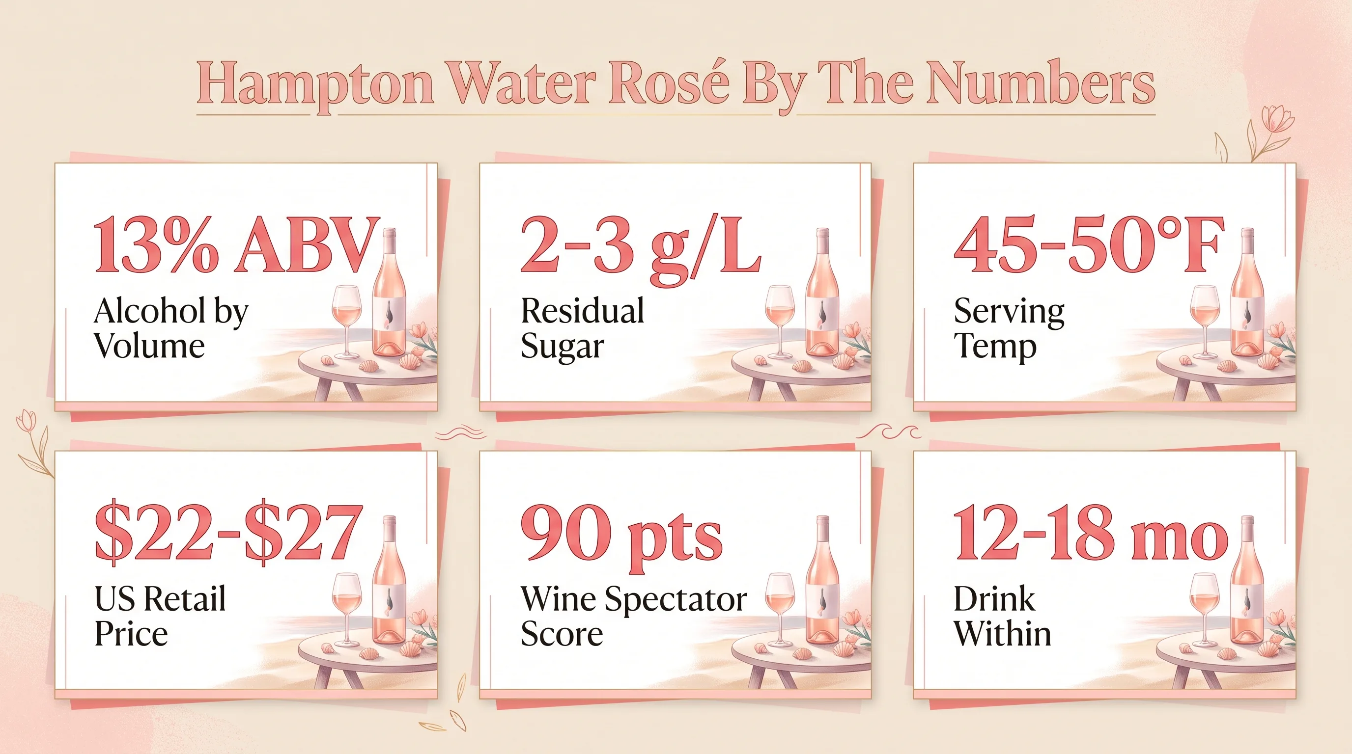 Where Can I Buy Hampton Water Rose Wine? 1 Hampton Water Rosé By The Numbers — key facts at a glance