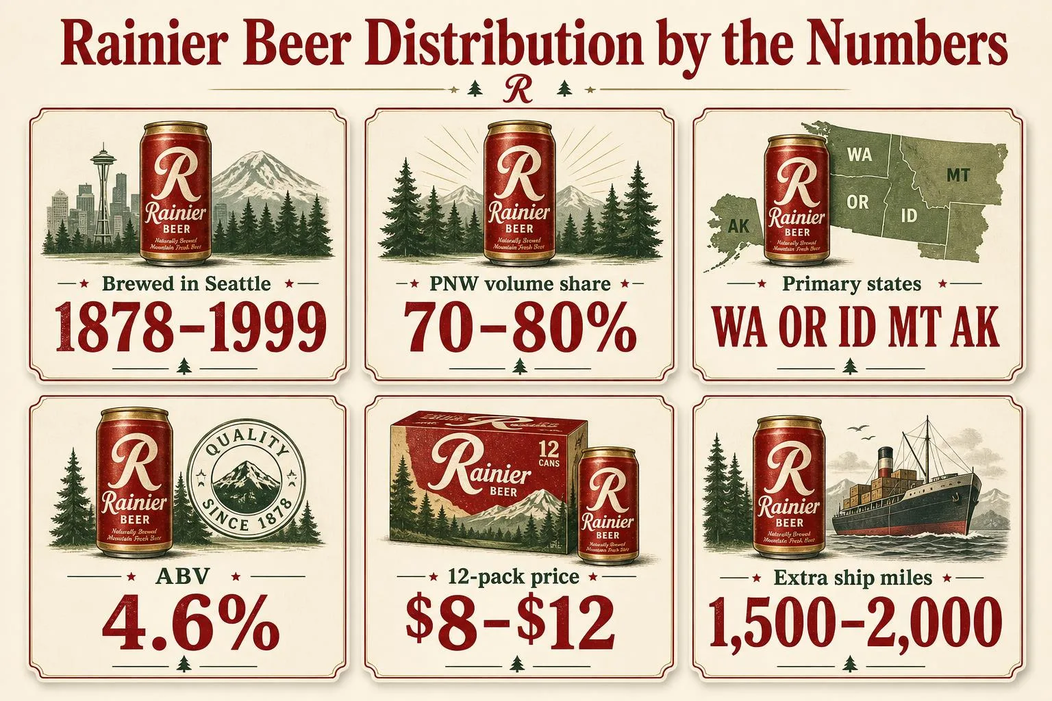 Rainier Beer Distribution by the Numbers — key facts at a glance