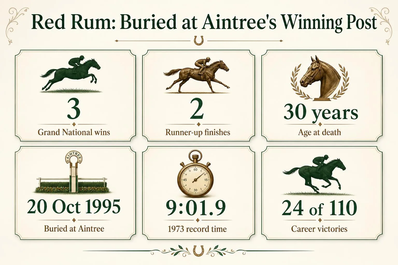 Red Rum: Buried at Aintree's Winning Post — key facts at a glance