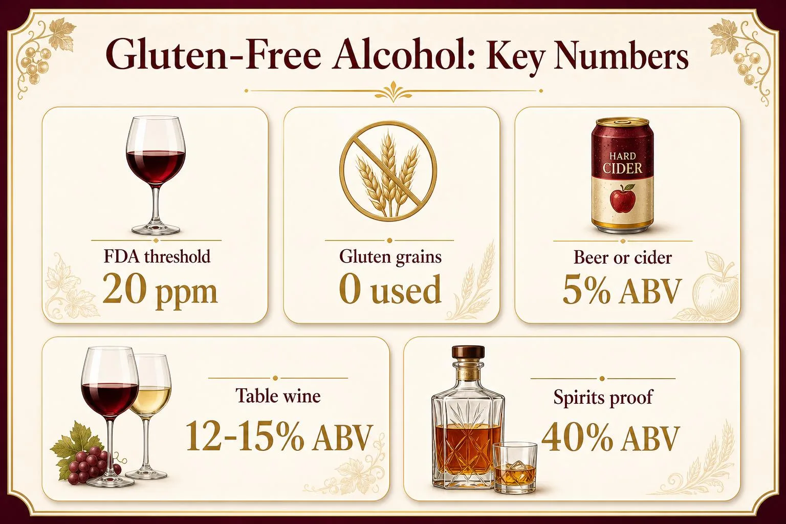 Gluten-Free Alcohol: Key Numbers — key facts at a glance