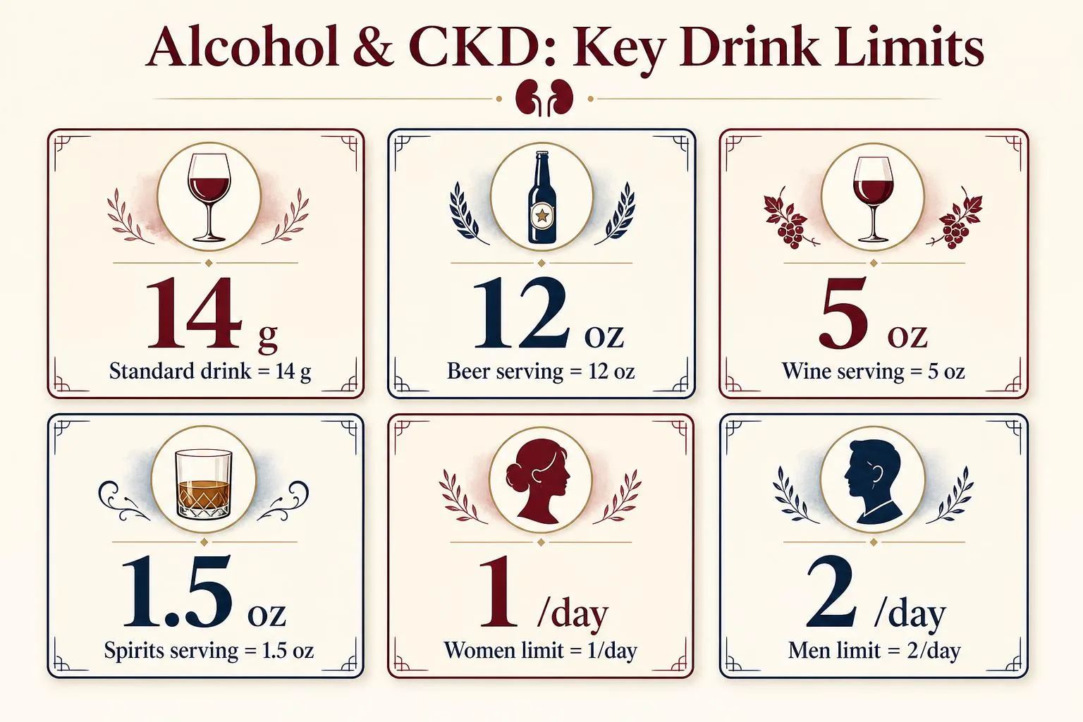 Alcohol & CKD: Key Drink Limits — key facts at a glance