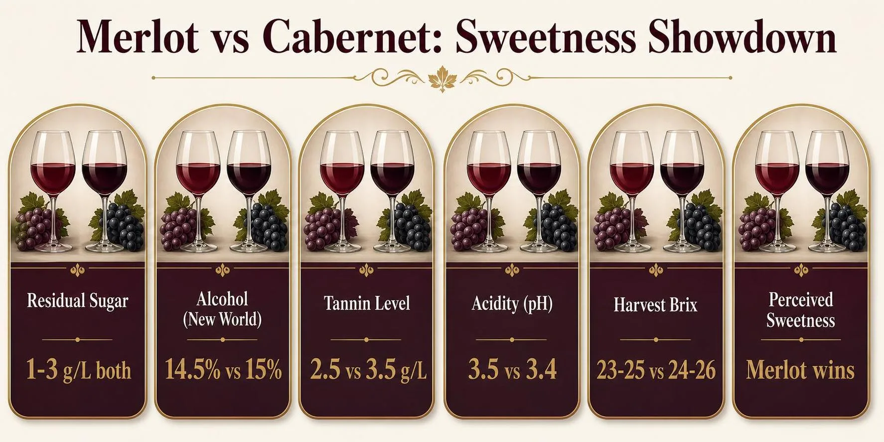 Merlot vs Cabernet: Sweetness Showdown — key facts at a glance