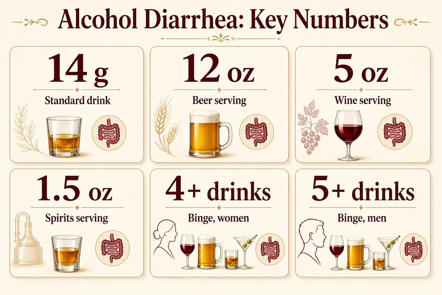 Alcohol Diarrhea: Key Numbers — key facts at a glance