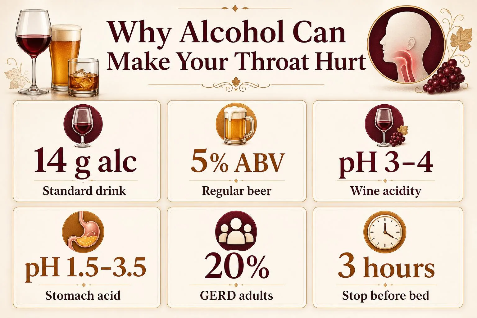 Why Alcohol Can Make Your Throat Hurt — key facts at a glance