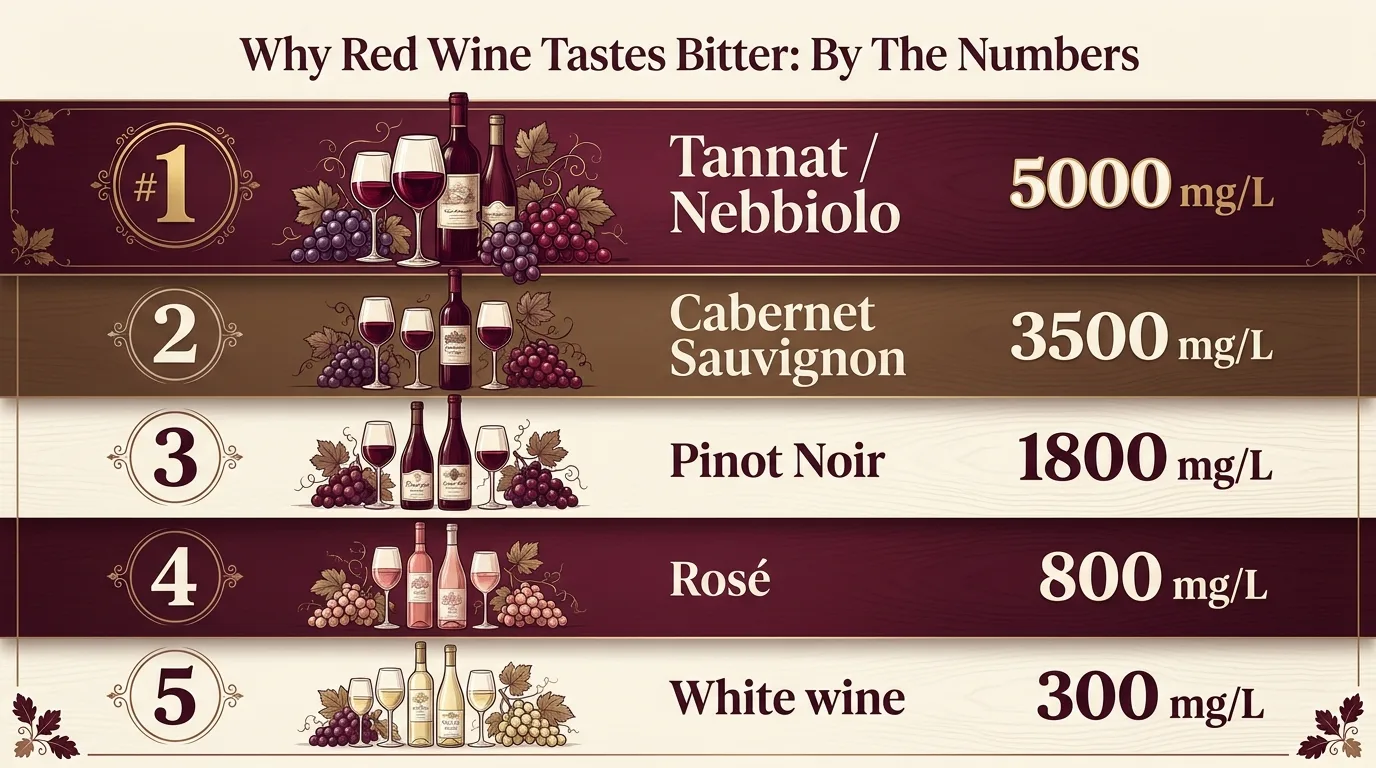 Why Red Wine Tastes Bitter: By The Numbers — key facts at a glance