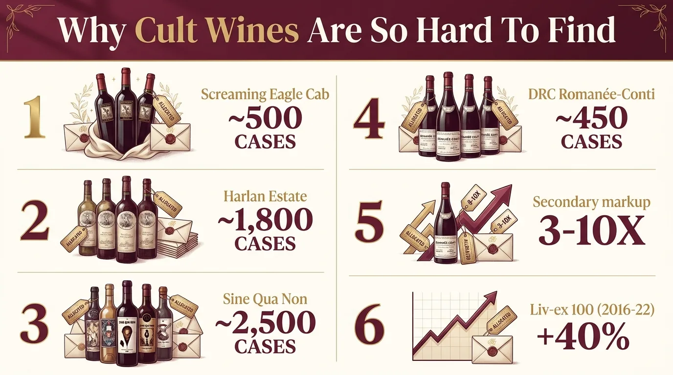 Why Is Blanton’s So Hard to Find? 15 Reasons Behind the Bourbon Shortage (2026 Guide) 1 Why Cult Wines Are So Hard To Find — key facts at a glance