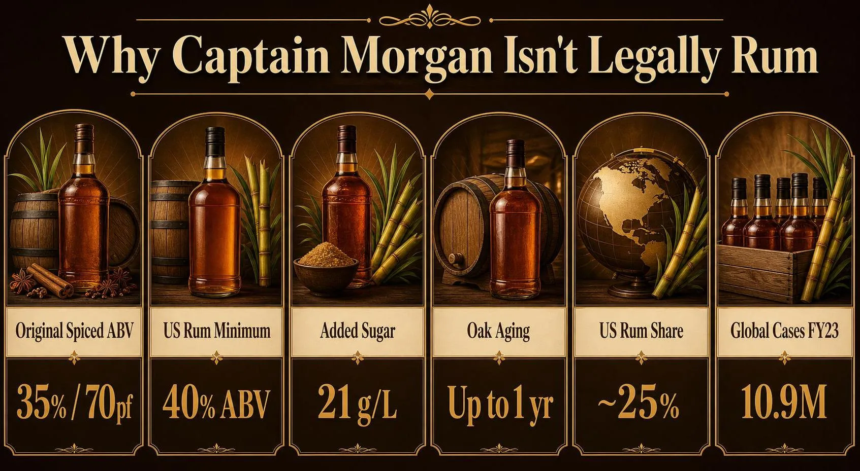 Why Is Captain Morgan Not Rum? 1 Why Captain Morgan Isn't Legally Rum — key facts at a glance