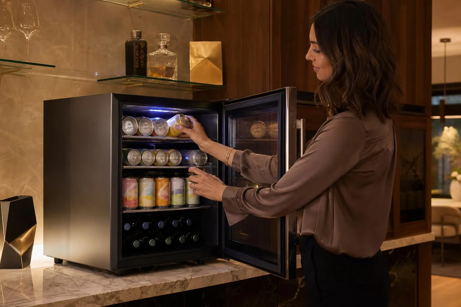 The Whynter ‎BR-130SB shown in everyday use at home, as tested by FlightWineBar