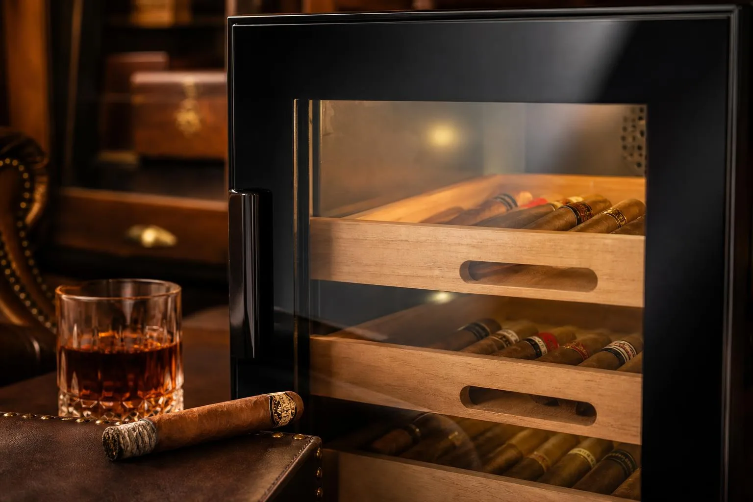 Close-up of the Whynter Cigar Humidor build quality, materials and finish during our review