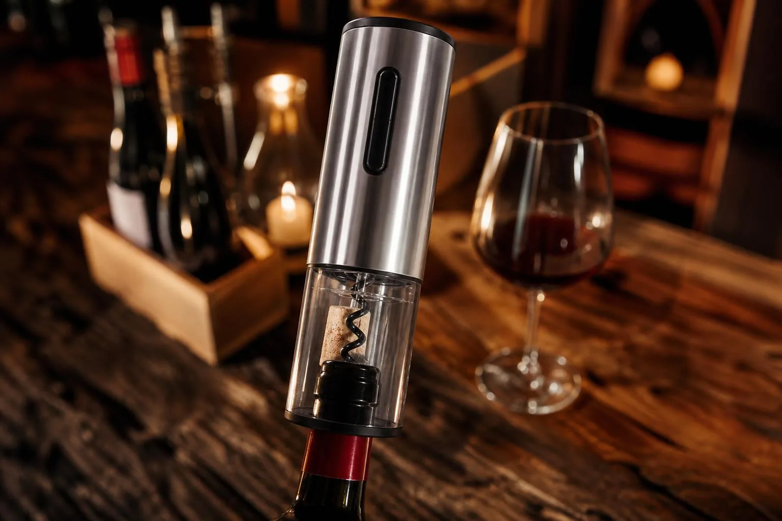 Wine Enthusiast Electric Wine Opener Review 2026 2 Close-up of the Wine Enthusiast Electric Wine Opener build quality, materials and finish during our review