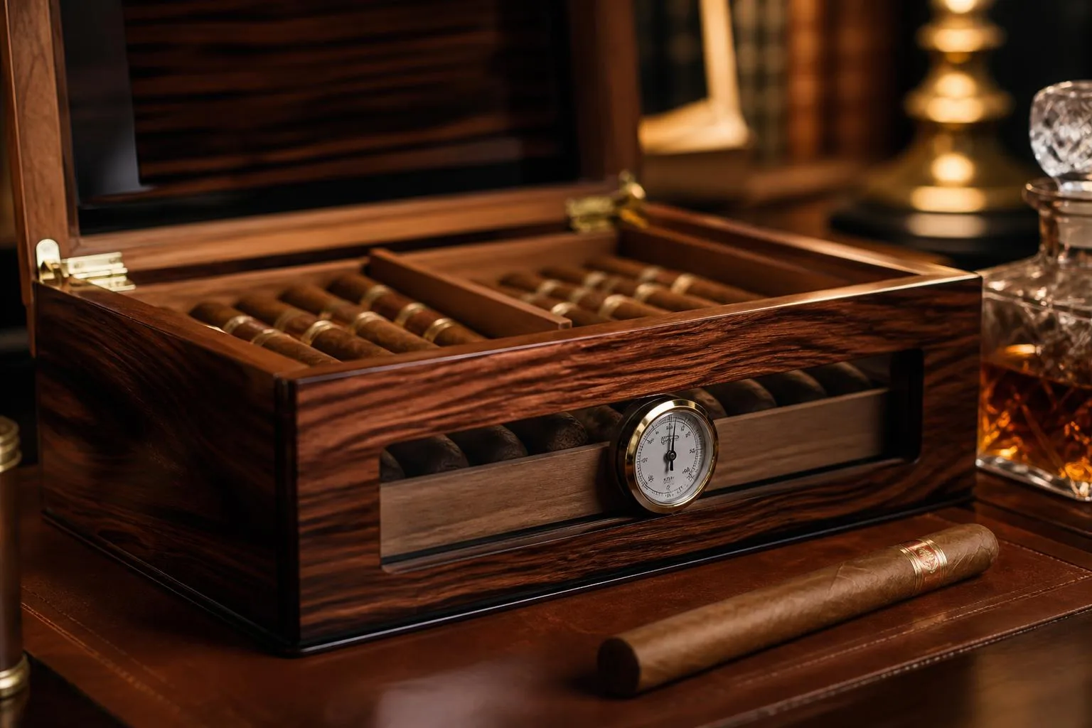Woodronic Cigar Humidor Review 2026 2 Close-up of the Woodronic Cigar Humidor build quality, materials and finish during our review