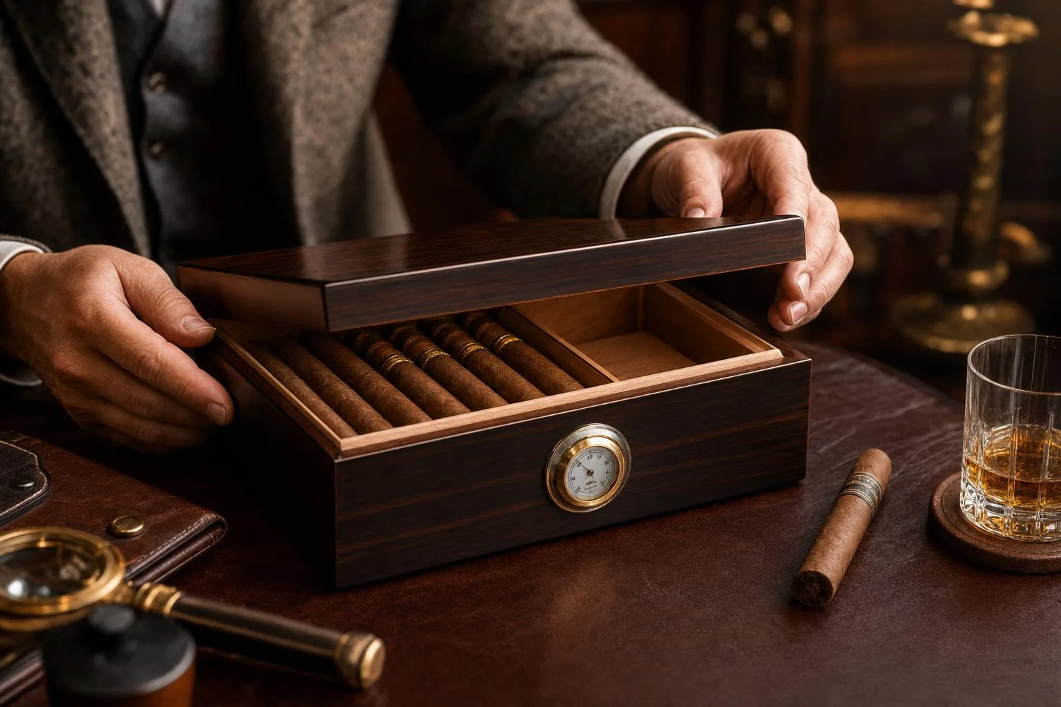 XIFEI Cigar Humidor Review 2026 3 The XIFEI Cigar Humidor shown in everyday use at home, as tested by FlightWineBar