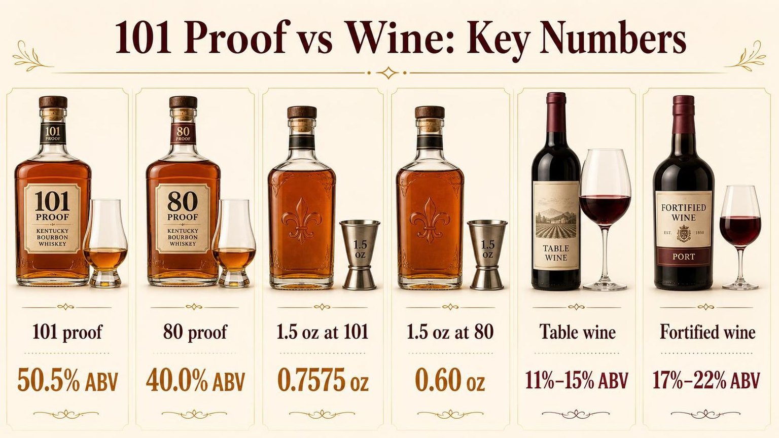 Liquor and Wine 101 Basics for Home Bars 1 101 Proof vs Wine: Key Numbers — figures worth remembering