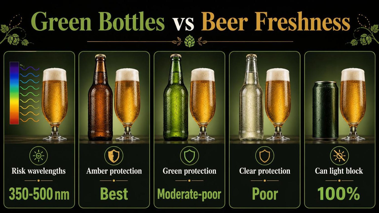 Green Bottles vs Beer Freshness — the numbers side by side