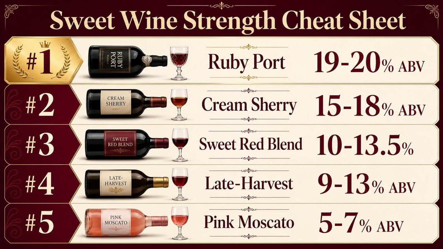 Sweet Wine Strength Cheat Sheet — key facts at a glance