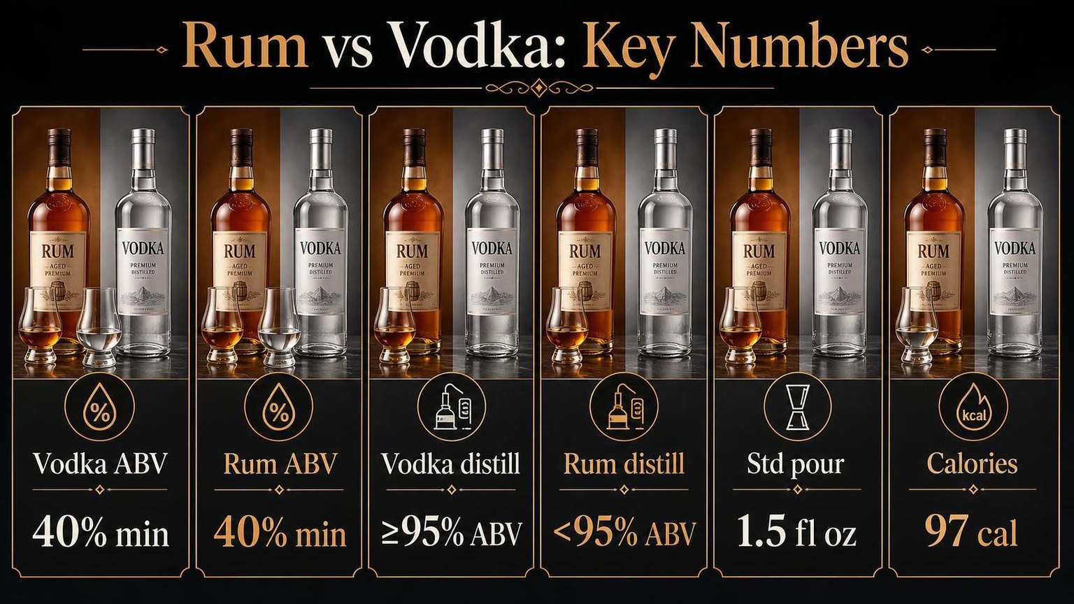Rum vs Vodka: Key Numbers — key facts at a glance