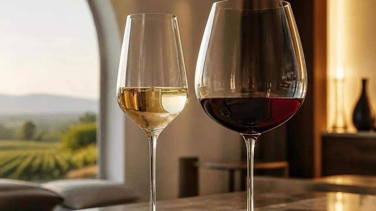 Difference between white and red wine glasses