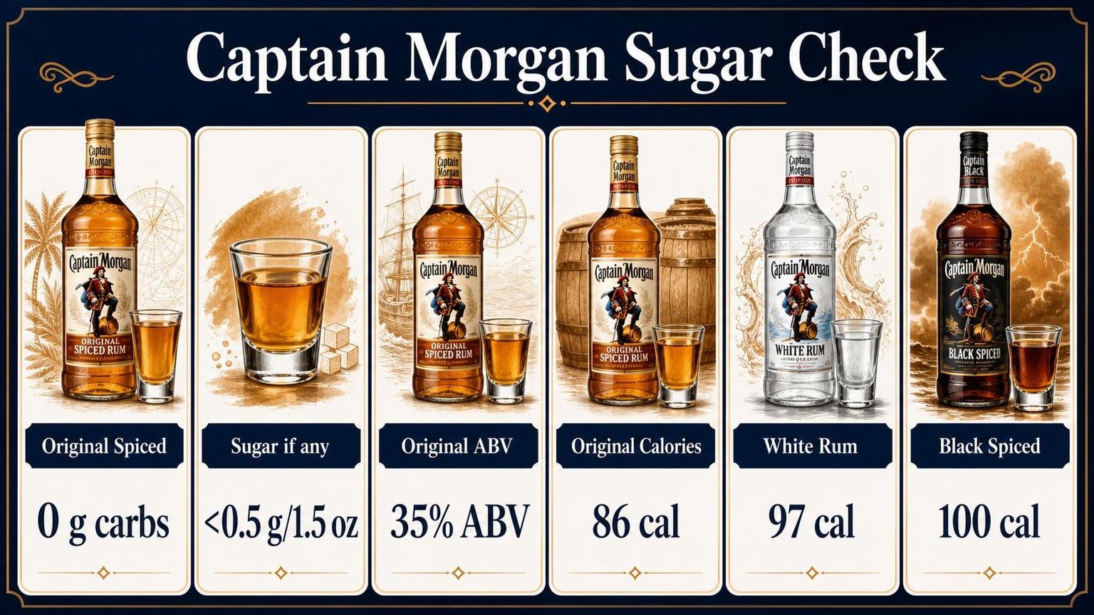 Captain Morgan Sugar Check — a visual summary of the figures