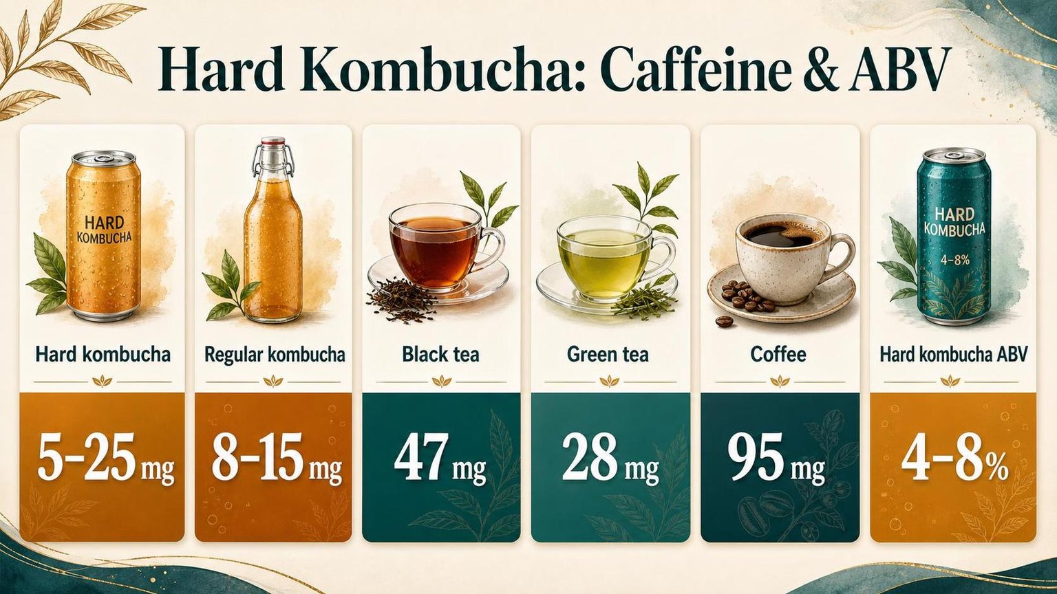 Does Hard Kombucha Have Caffeine? 1 Hard Kombucha: Caffeine & ABV — key facts at a glance