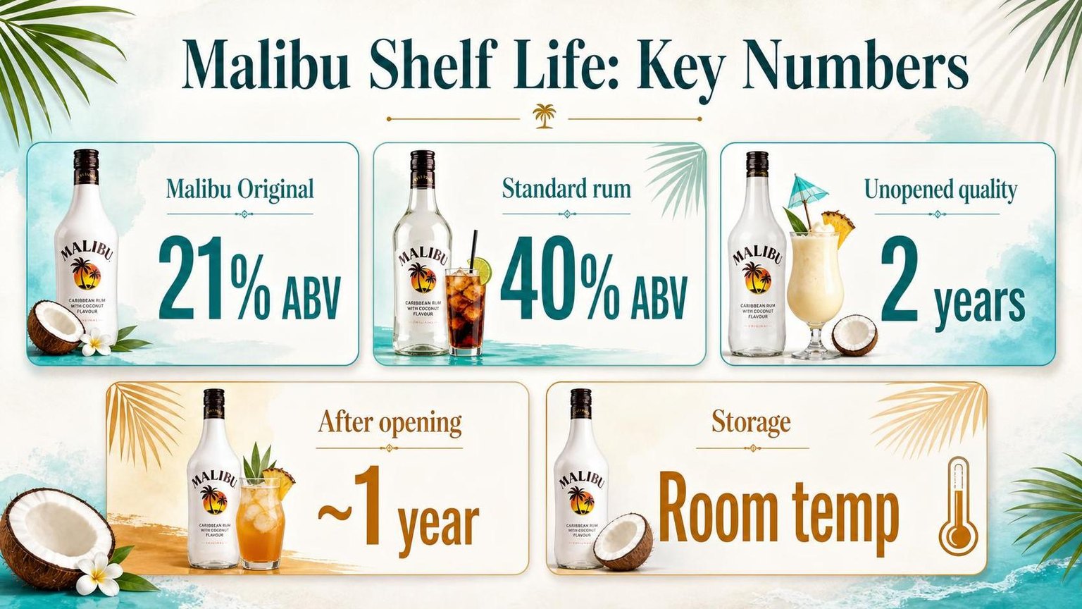 Malibu Shelf Life: Key Numbers — key facts at a glance