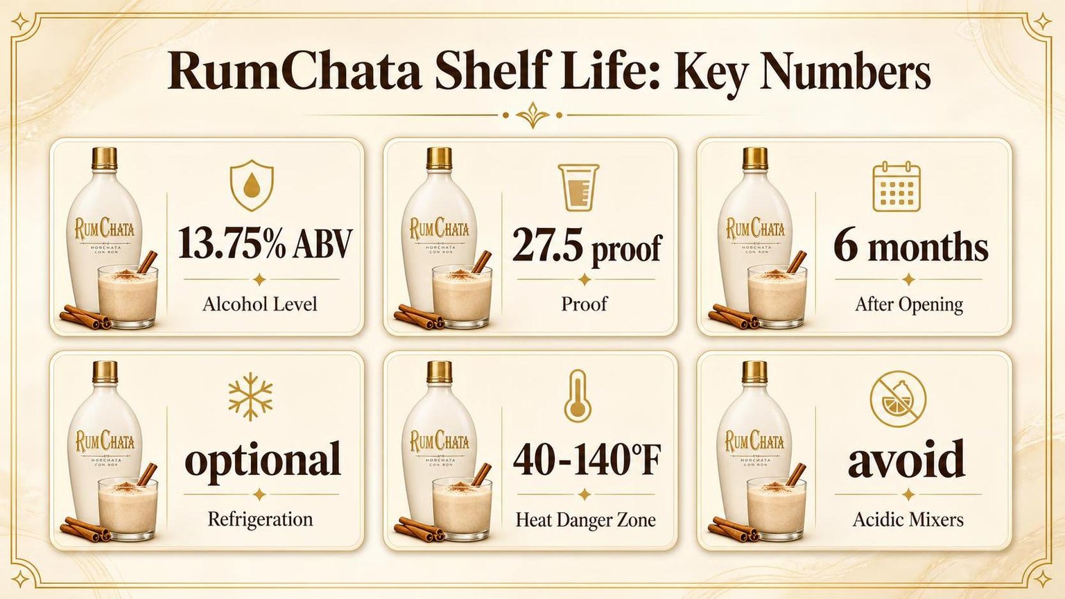 RumChata Shelf Life: Key Numbers — key facts at a glance