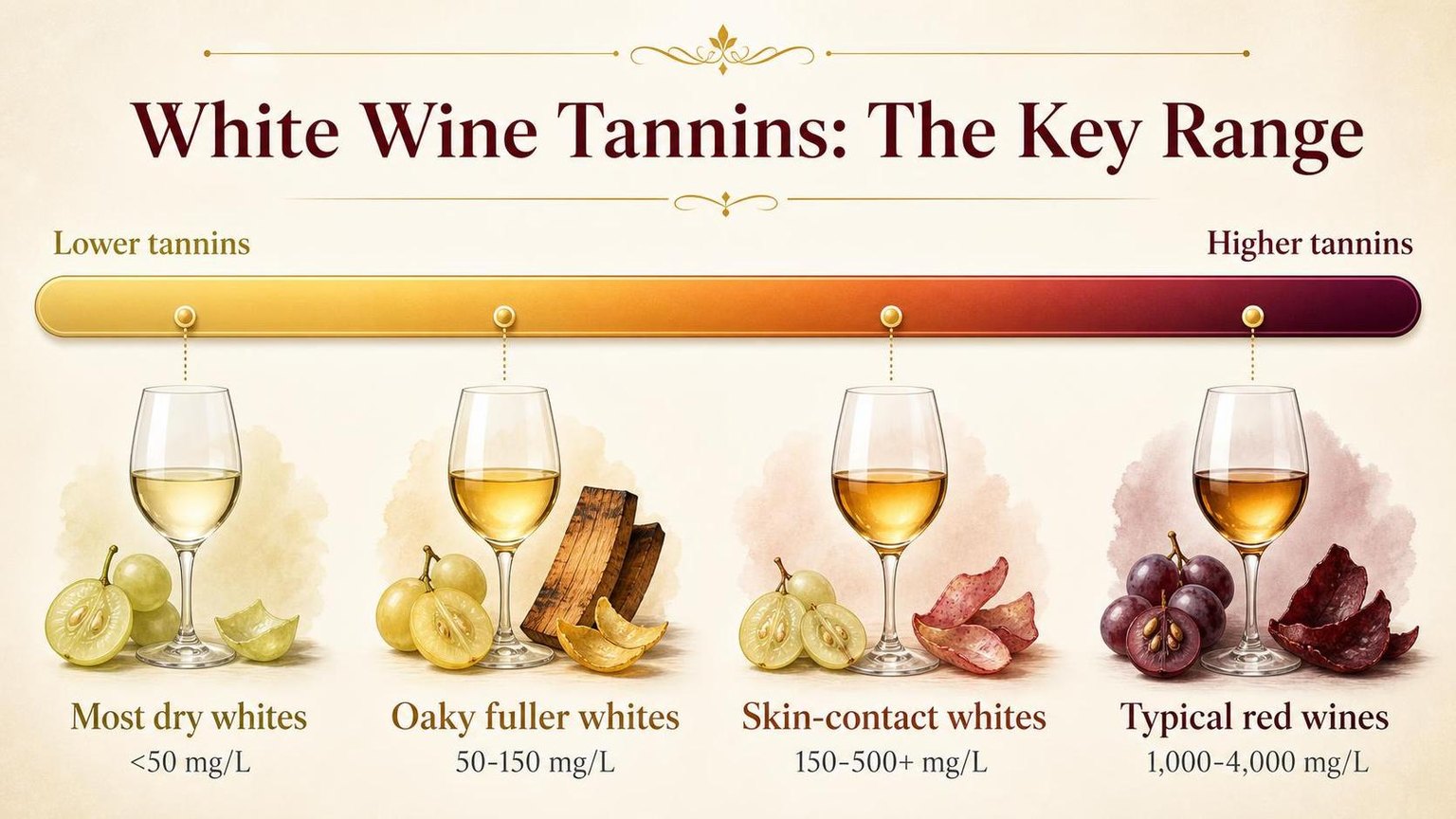 White Wine Tannins: The Key Range — key facts at a glance