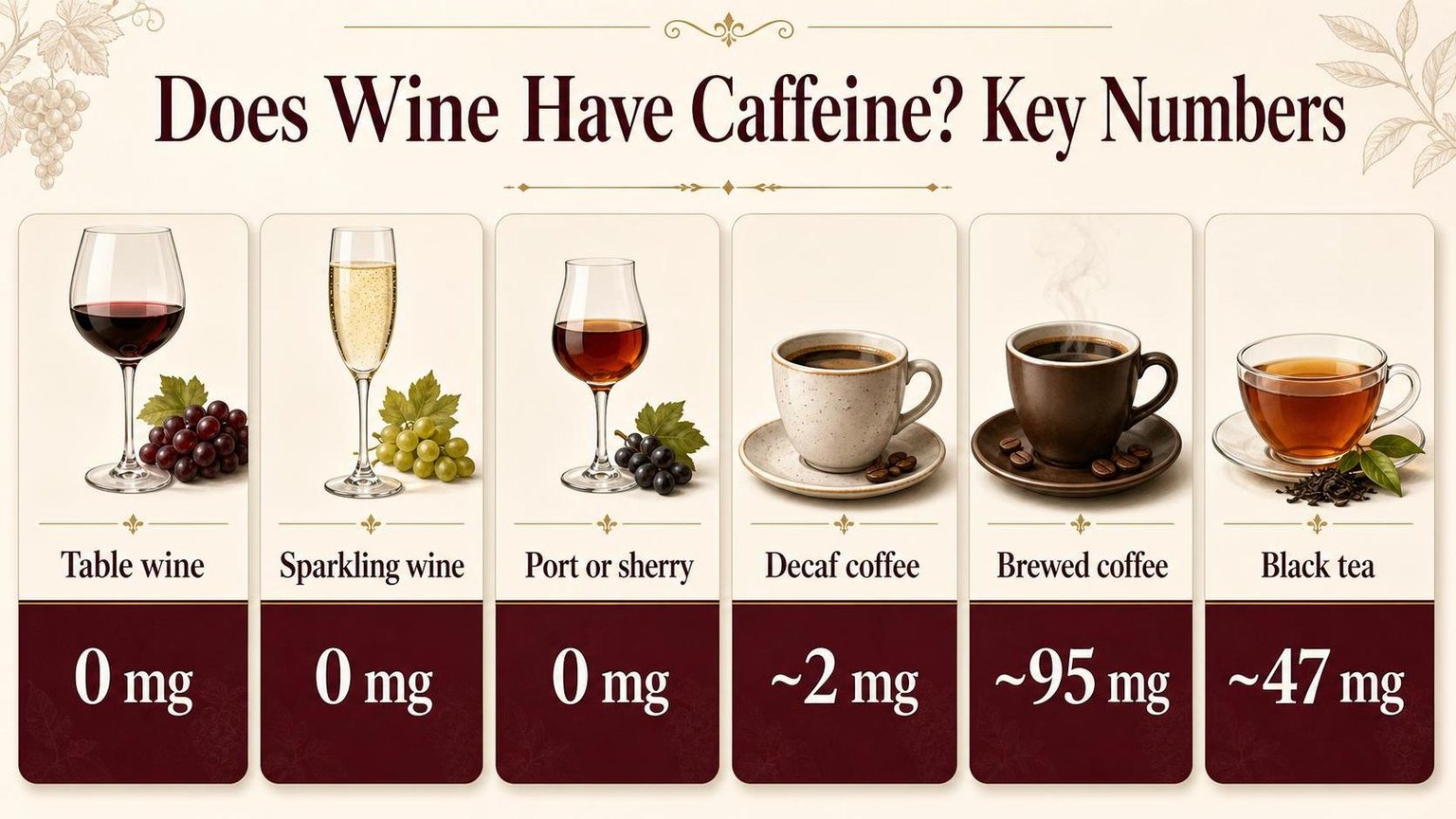 Does Wine Have Caffeine? Key Numbers — key facts at a glance