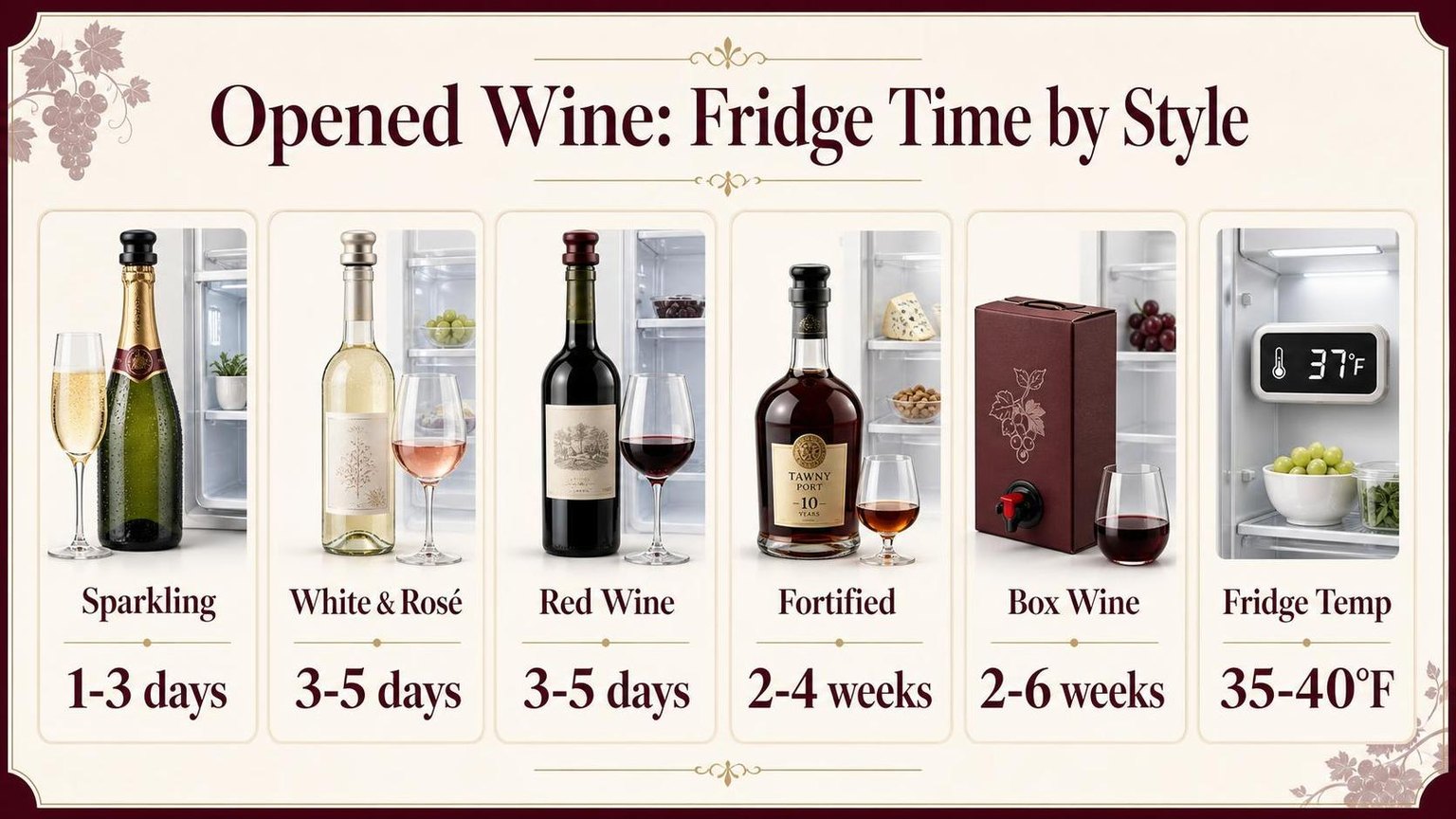 Does Wine Have to Be Refrigerated After Opening? 1 Opened Wine: Fridge Time by Style — key facts at a glance