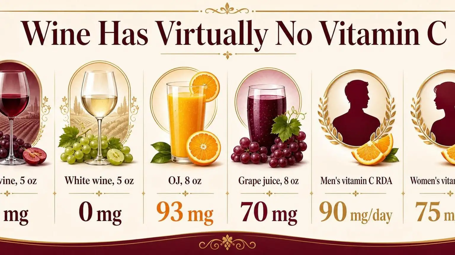Wine Has Virtually No Vitamin C — key facts at a glance