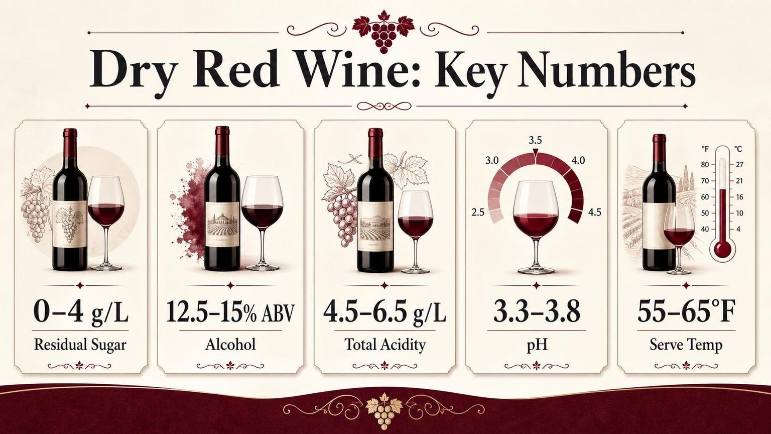 Dry Red Wine: Key Numbers — key facts at a glance