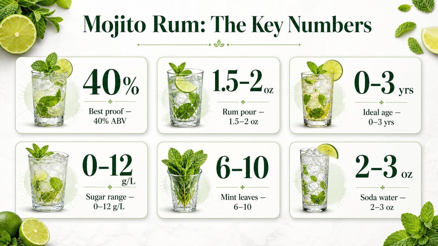 How Do You Choose a Good Rum for Mojitos? 1 Mojito Rum: The Key Numbers — key facts at a glance