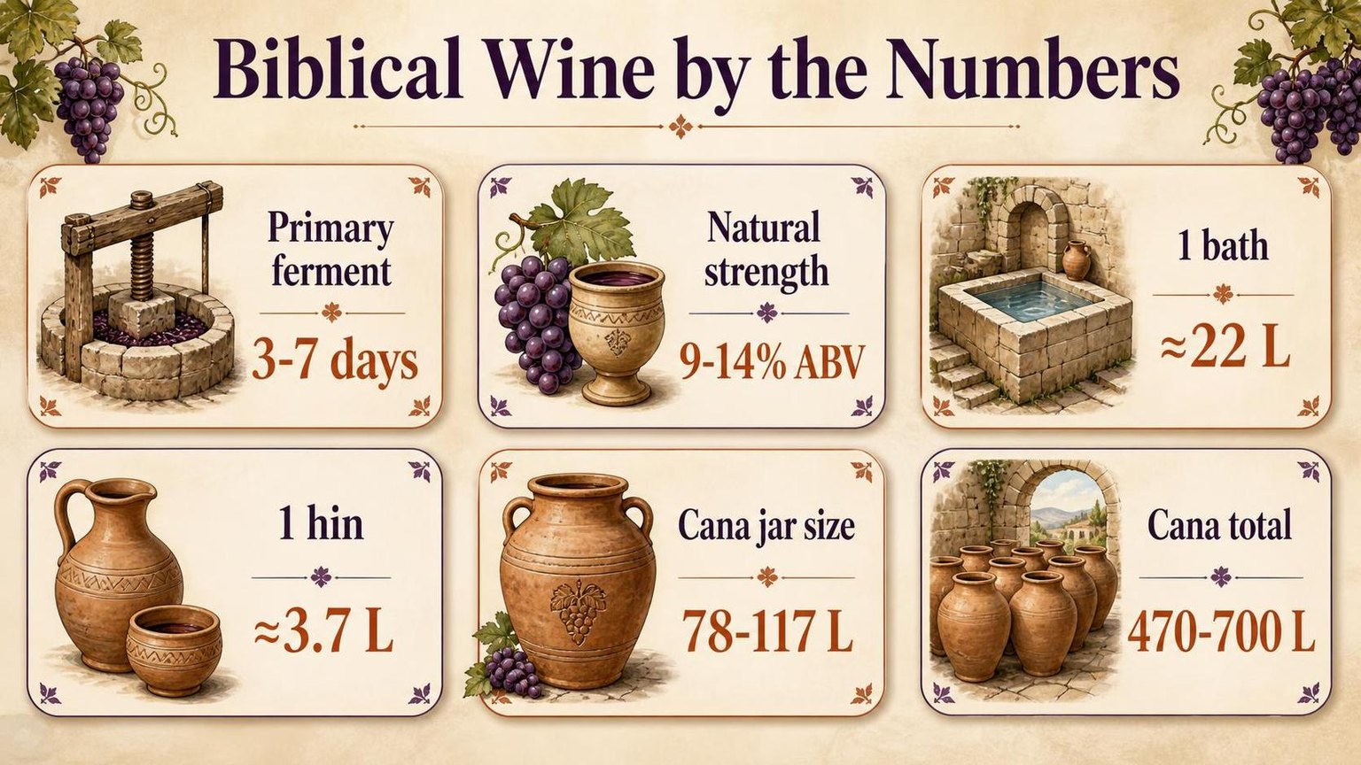How Did They Make Wine in Biblical Times? 1 Biblical Wine by the Numbers — key facts at a glance
