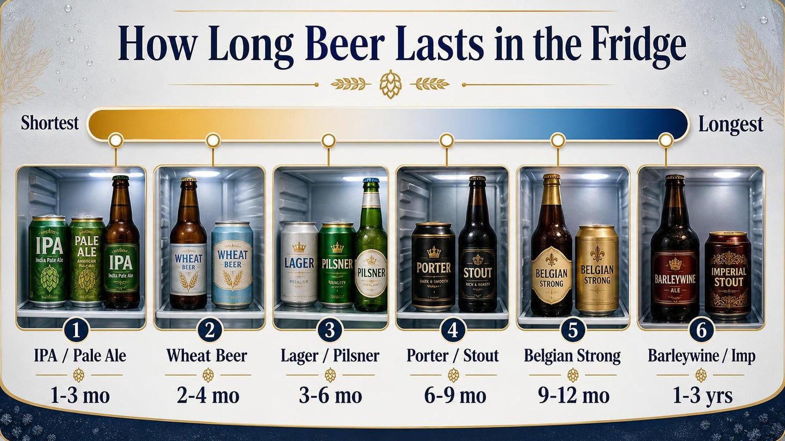 How Long Beer Lasts in the Fridge — a visual summary of the figures