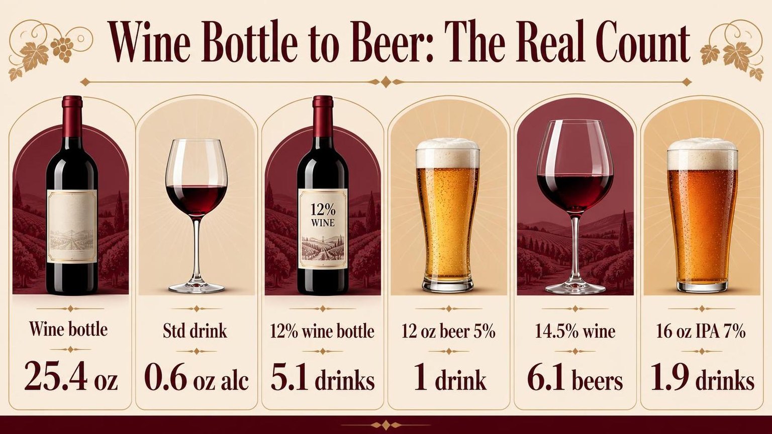 How Many Beers Is a Bottle of Wine? 1 Wine Bottle to Beer: The Real Count — key facts at a glance