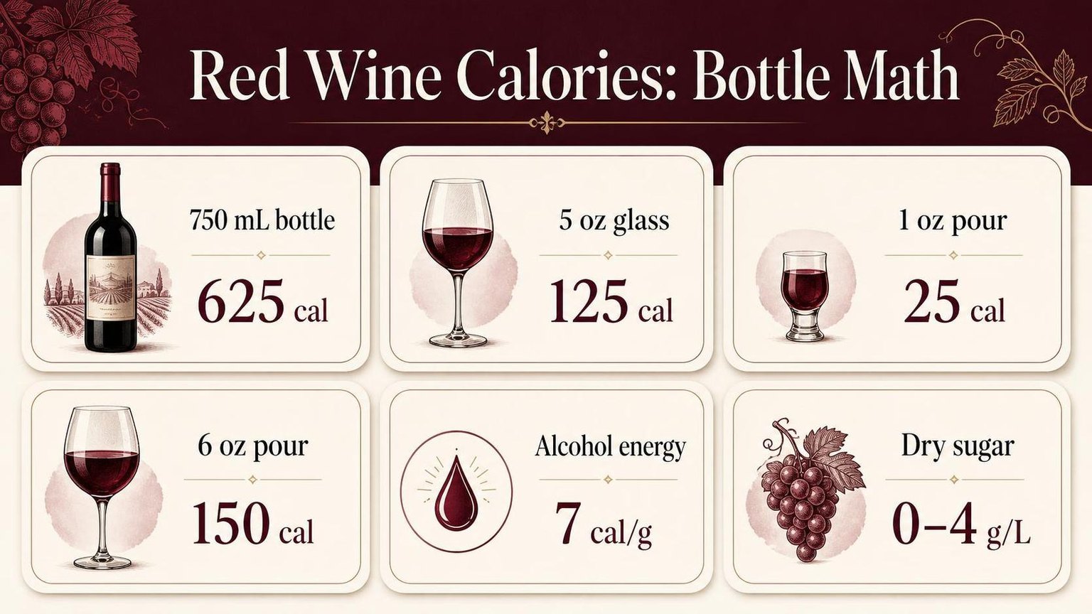 Red Wine Calories: Bottle Math — key facts at a glance