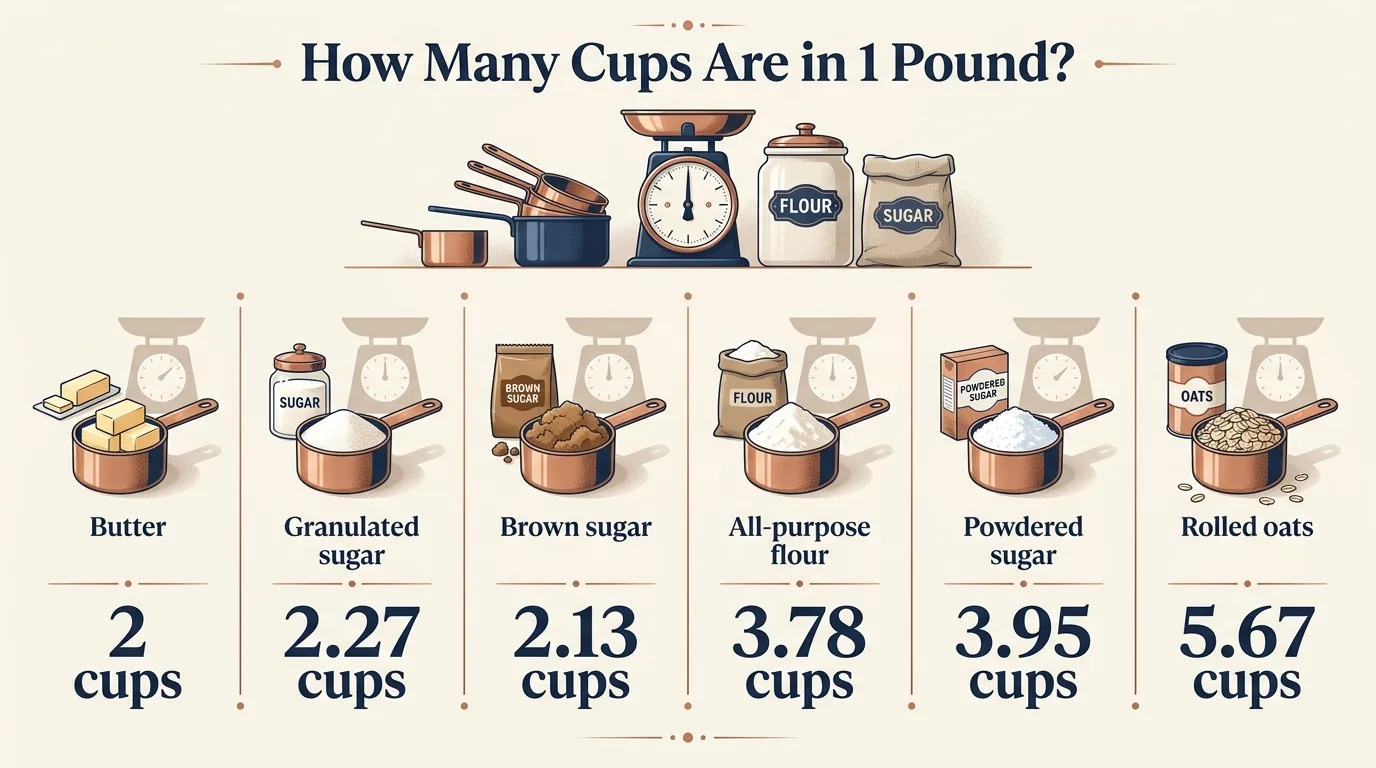 How Many Cups Are in 1 Pound? — key facts at a glance