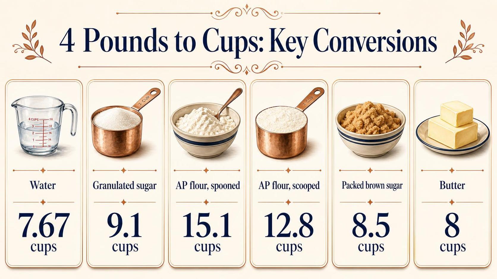 4 Pounds to Cups: Key Conversions — key facts at a glance